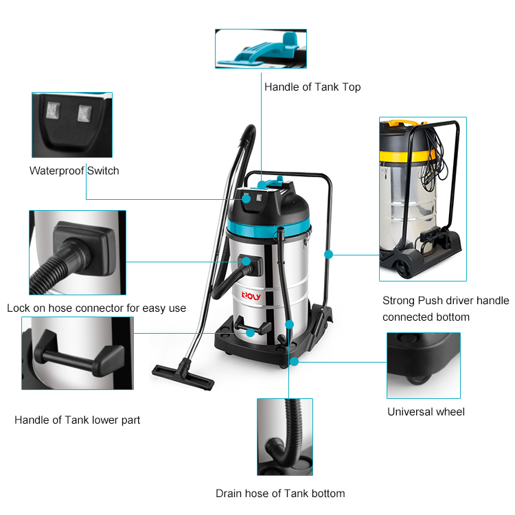 WL70 70L High Quality Industrial Backpack Vacuum Cleaner Industrial Cleaning Appliances 